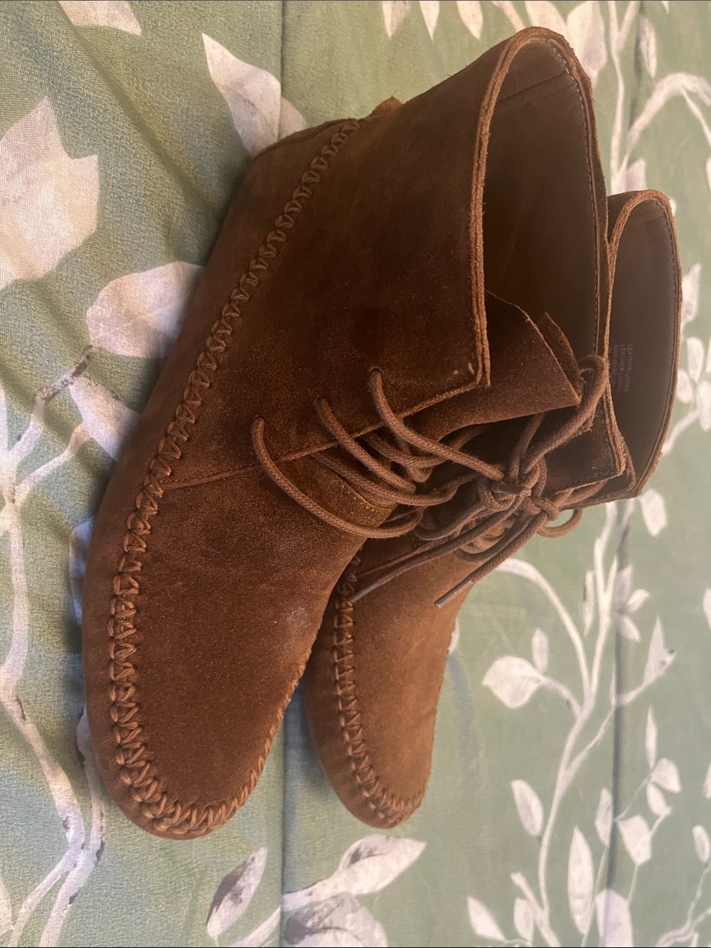 Tory Burch women Brown Suede Moc Toe Chukka Boots new